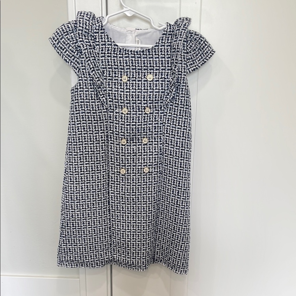 Janie and Jack Black and White Sundress with Flutter Cap Sleeves
